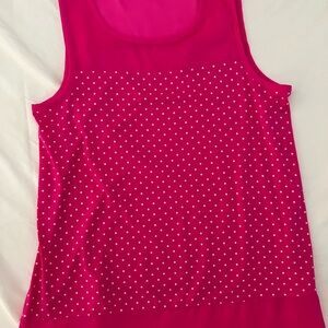 Vince Camuto Fuchsia Polka Dot Tank Top